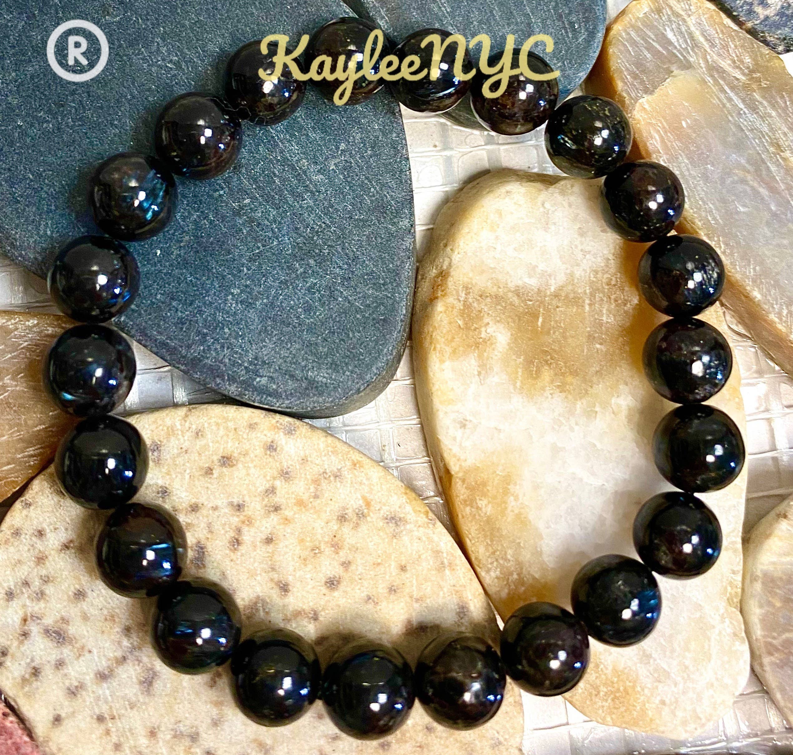 Natural Astrophyllite aka Arfvedsonite 8mm Stretch Bracelet