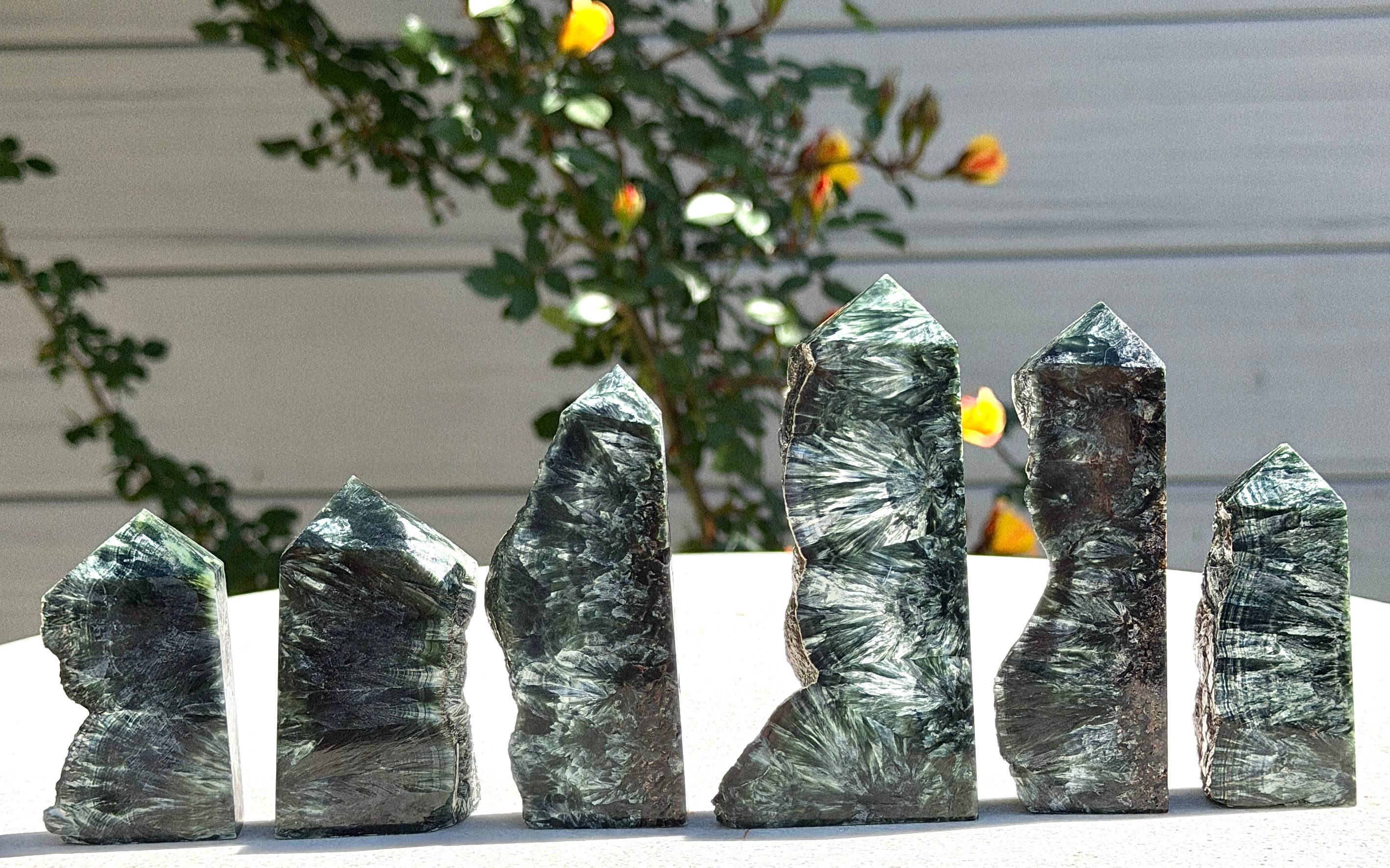 1 lb Natural Seraphinite Tower Obelisk Point Wand Crystal