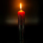 Dripping Colors Pillar Candle - Black/Red (Each): Black/Red