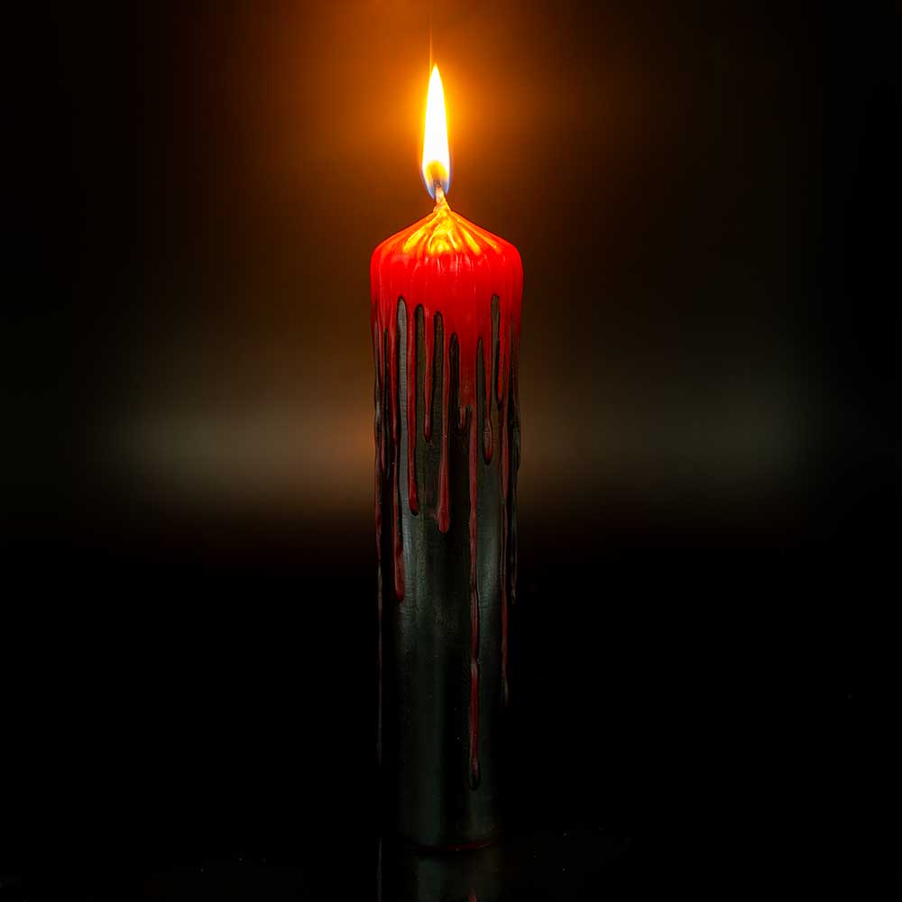 Dripping Colors Pillar Candle - Black/Red (Each): Black/Red