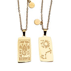 Zodiac Tarot Card & Astrology Necklace: Gold Plated / Taurus