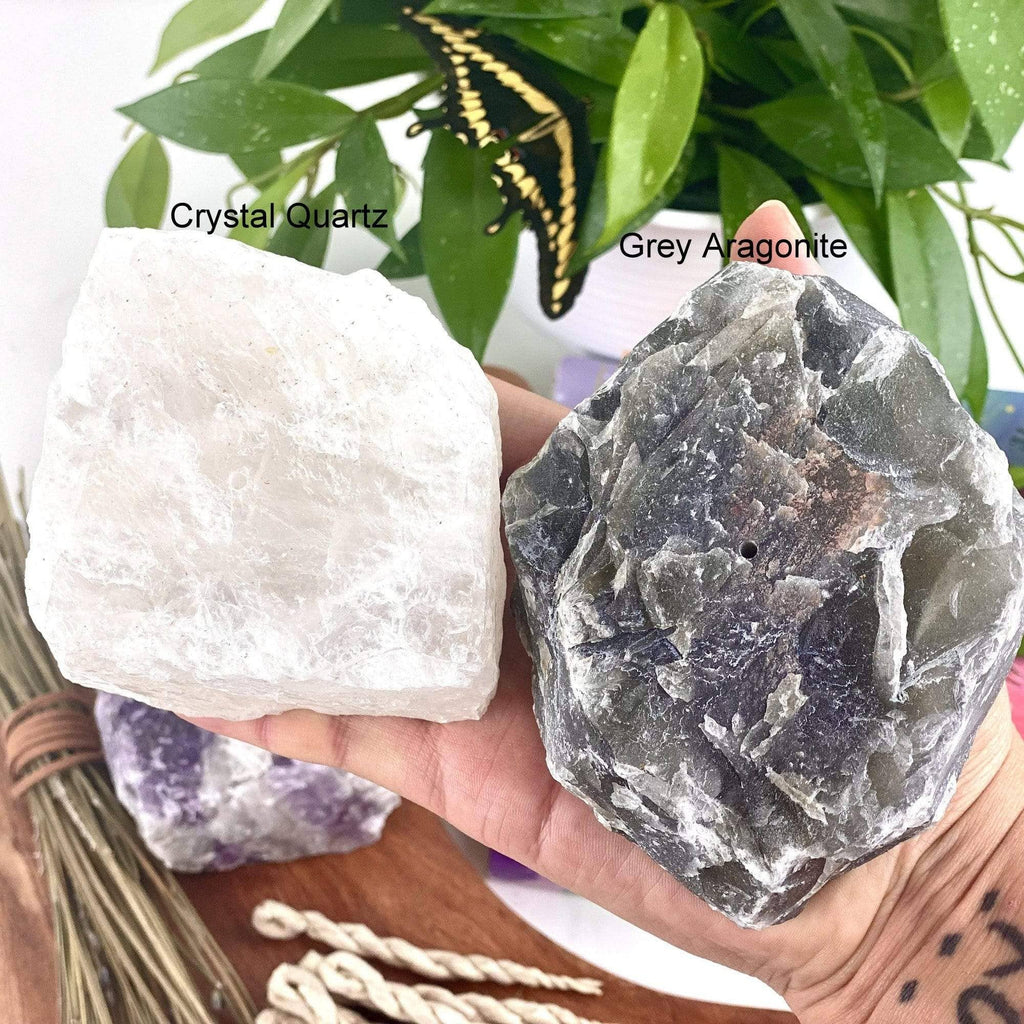 Rough Stone Crystal Incense Burner - Incense Holder: Amethyst