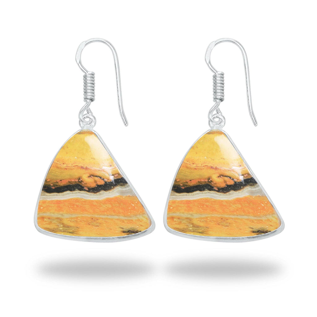 Bumblebee Jasper Earrings – Minimalist Design, Silver-Plated, Handmade