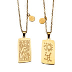 Zodiac Tarot Card & Astrology Necklace: Gold Plated / Virgo