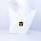 Pendant Faceted Hexagon Seed of Life - Tiger Eye (Each): Tiger eye