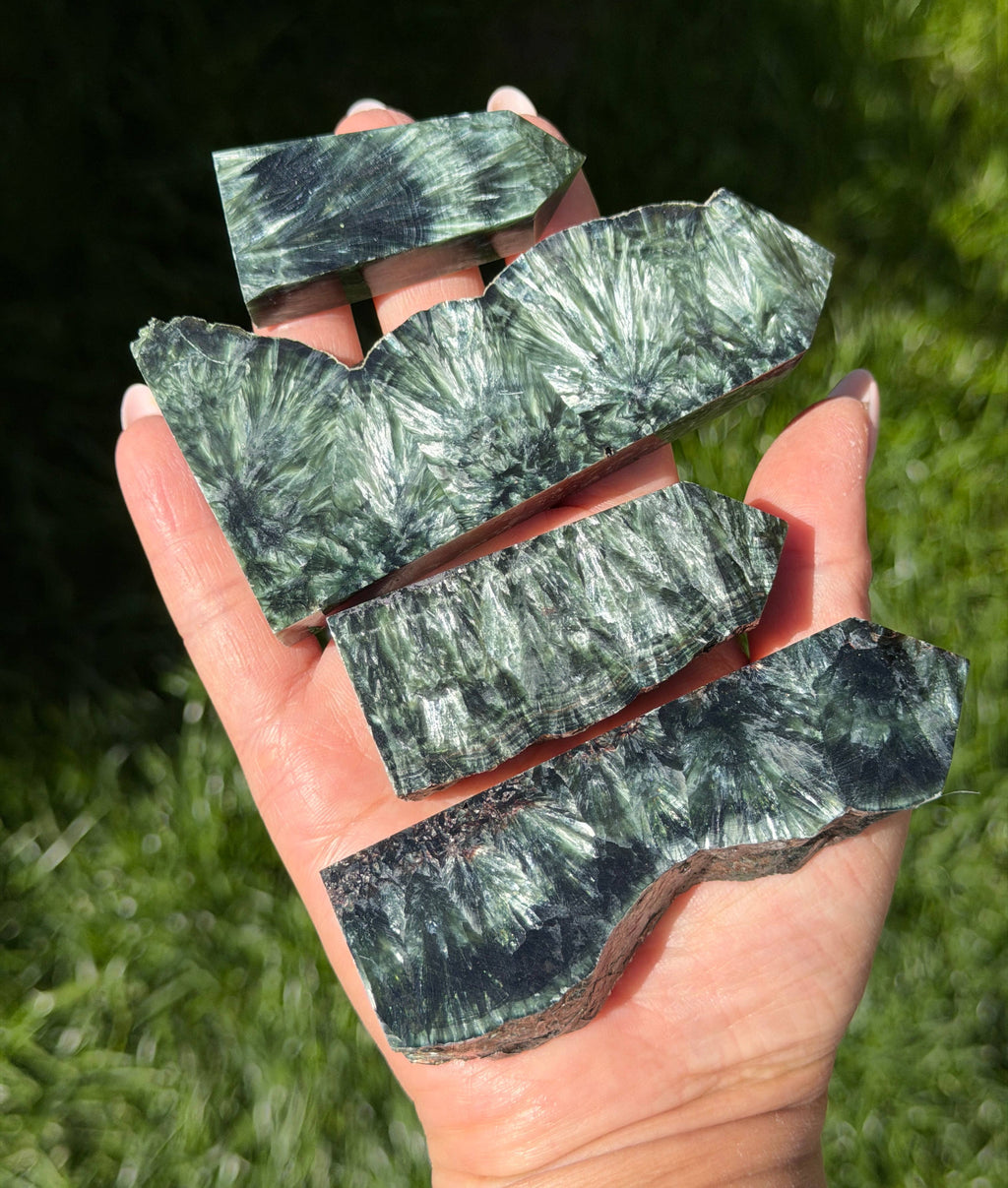 1 lb Natural Seraphinite Tower Obelisk Point Wand Crystal