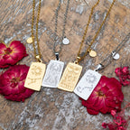Zodiac Tarot Card & Astrology Necklace: Gold Plated / Leo