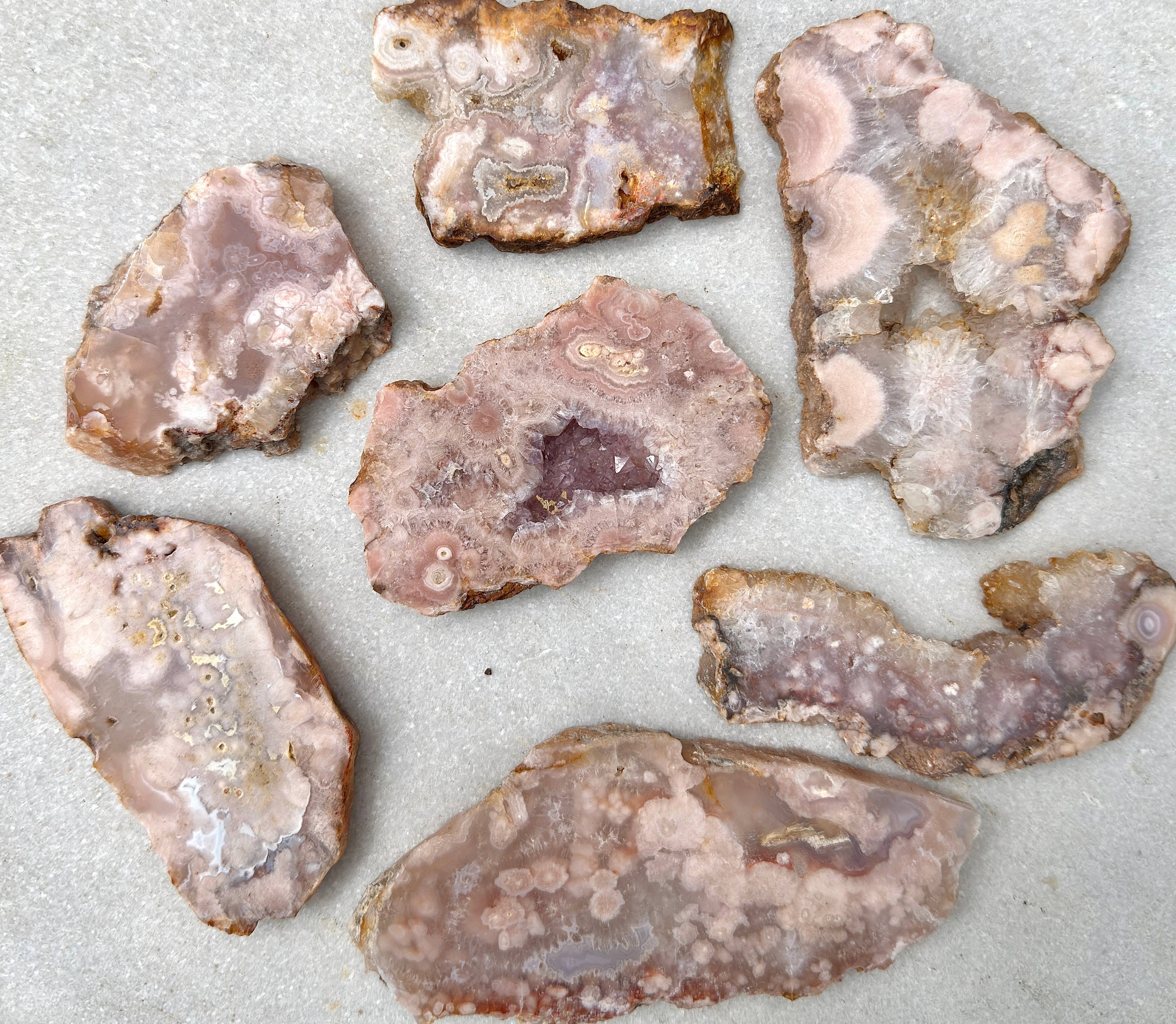 Wholesale 2 lbs Natural Pink Amethyst Flower Agate Slabs