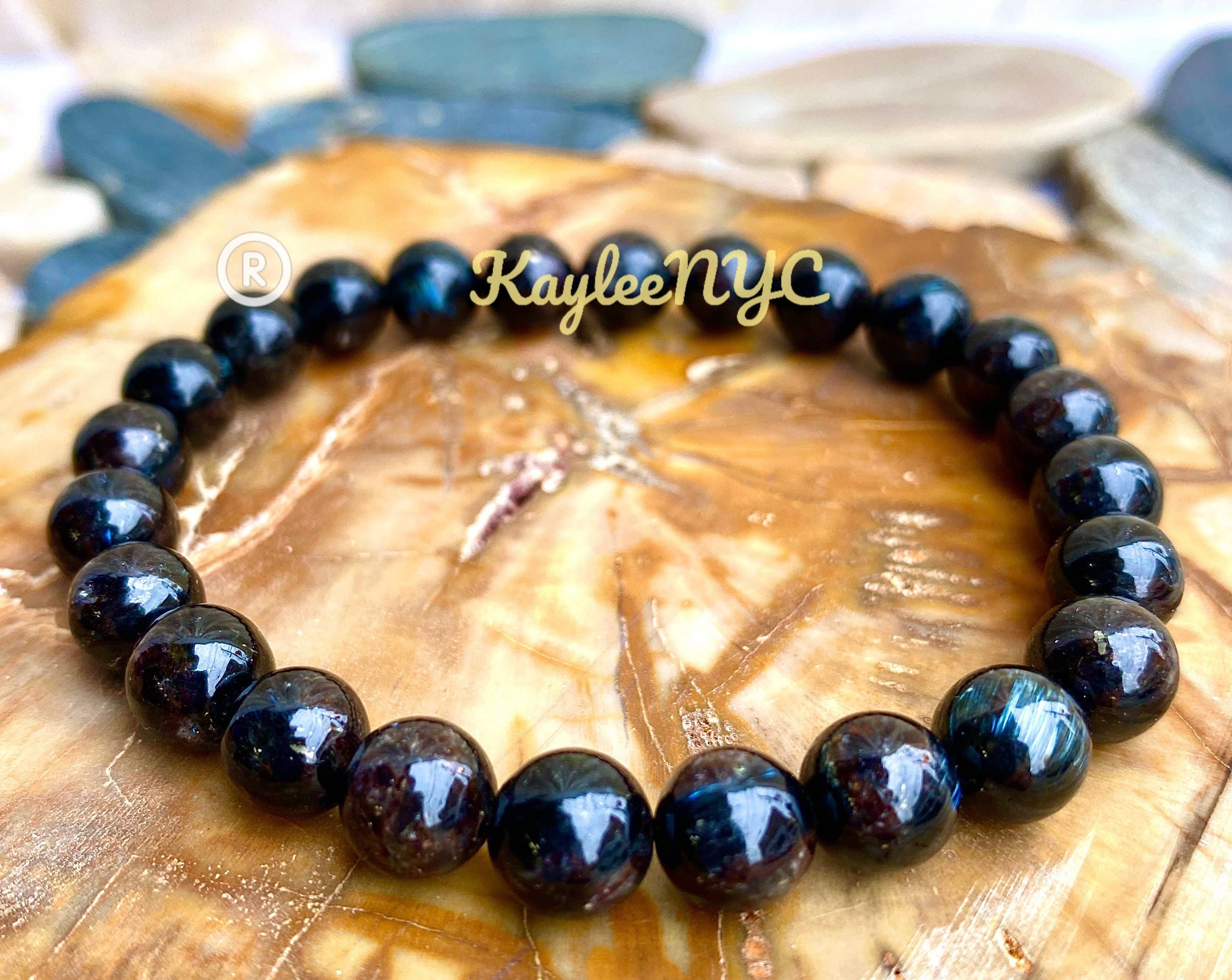 Natural Astrophyllite aka Arfvedsonite 8mm Stretch Bracelet