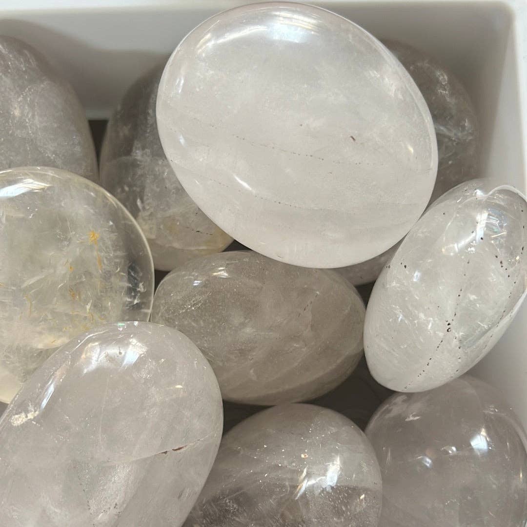 Large Clear quartz Palm Stone