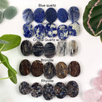 Gemstone Crystal Worry Stone - Finger Massage Stone (RK11): Green Snakeskin Jasper