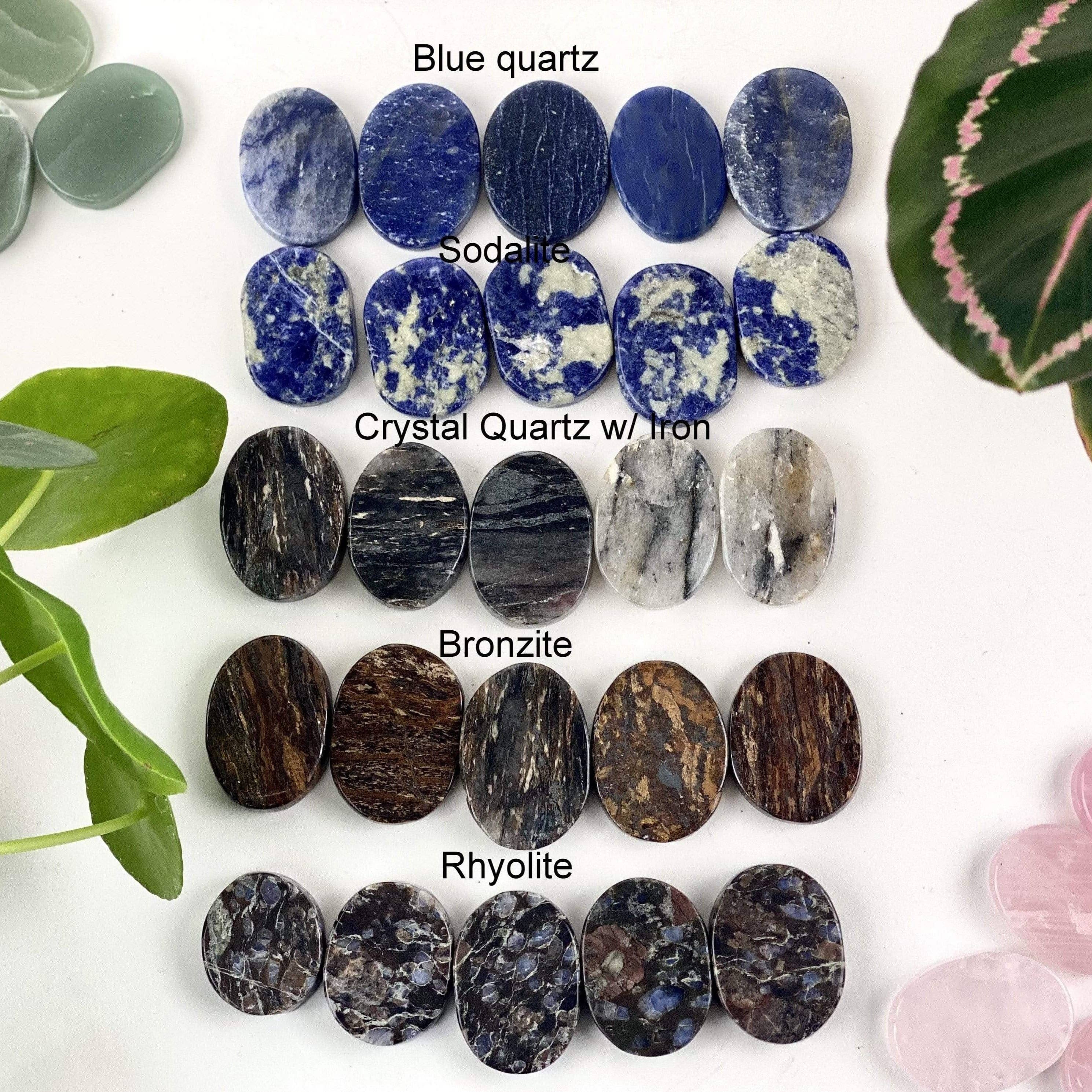 Gemstone Crystal Worry Stone - Finger Massage Stone (RK11): Green Snakeskin Jasper
