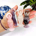 Crystal Gemstone Earth Goddess Stand - You Choose Stone: Crystal Quartz