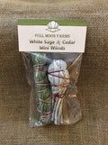 White Sage and Cedar Mini Wands - Pack of 2