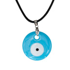 Evil Eye Necklace.: Light Blue