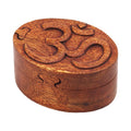Wooden Om Puzzle Box