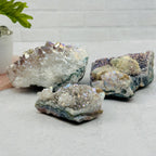 Amethyst Druzy Crystal Cluster with Angel Aura Pearly Finish: 200-300g