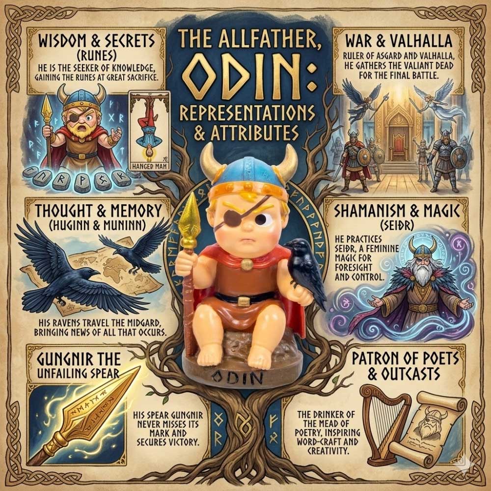 Polyresin Baby Viking Figurine - Odin (Each)