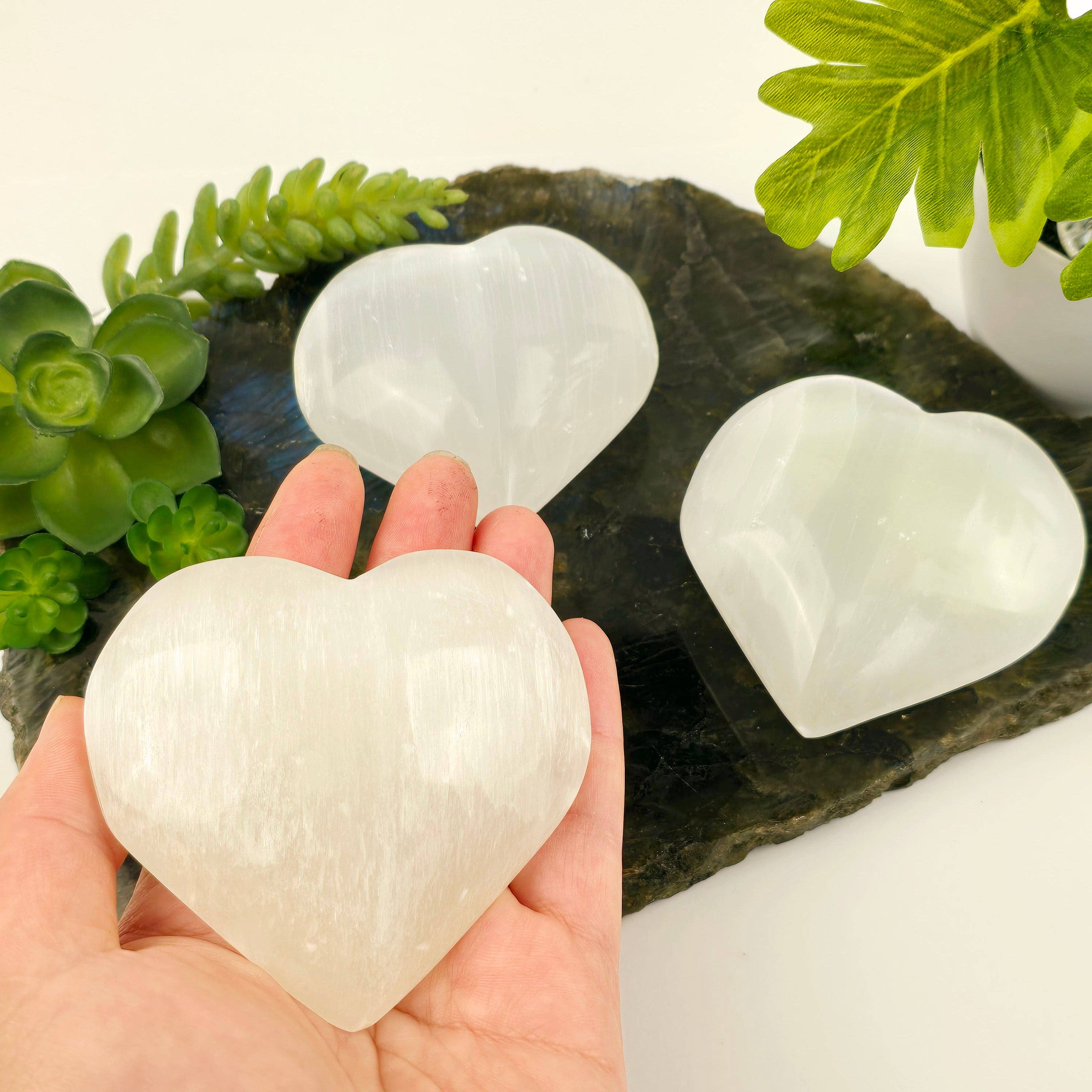 Selenite Crystal Heart  8-9 cm