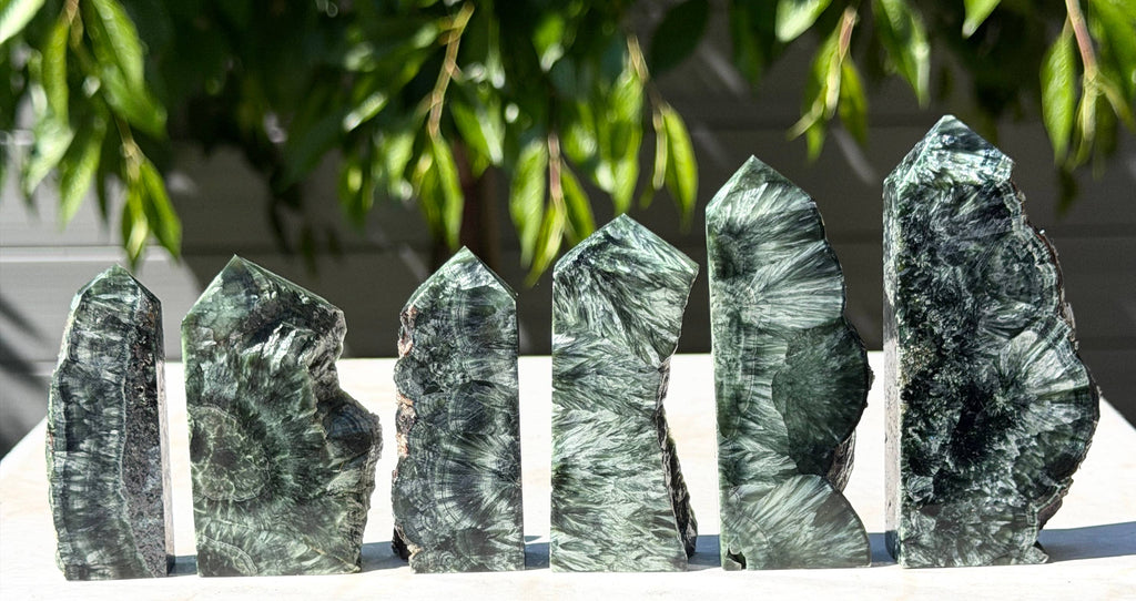 1 lb Natural Seraphinite Tower Obelisk Point Wand Crystal