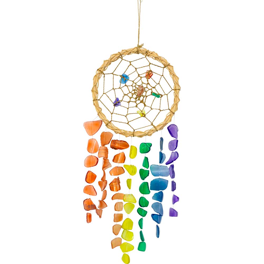 Dreamcatcher Wreath w/ Beach Glass - Chakra