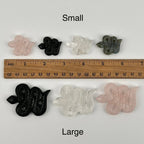 Carved Crystal Snake Gemstones Limited Stock: Rose Quartz / Large