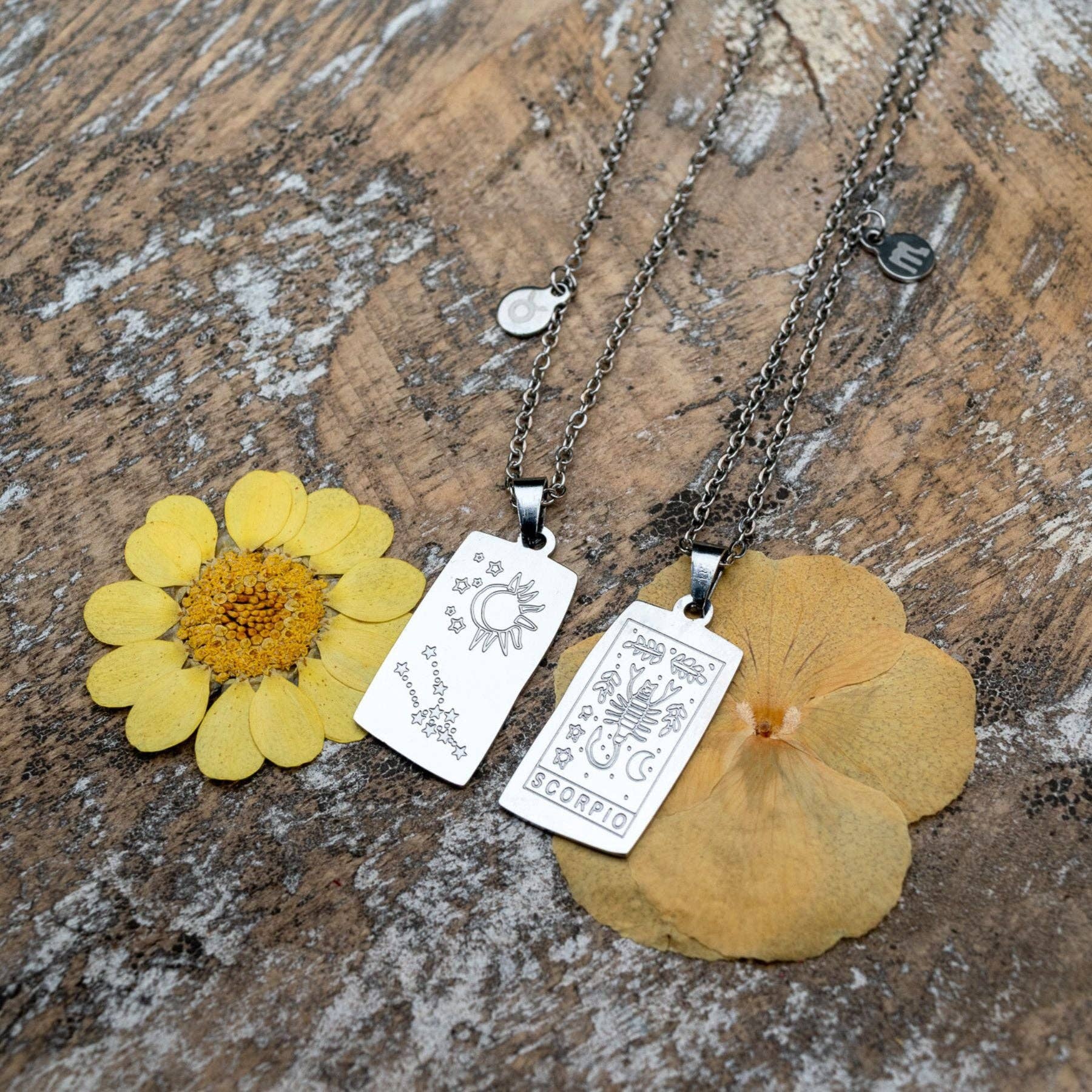 Zodiac Tarot Card & Astrology Necklace: Gold Plated / Leo
