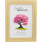 Wood Picture Frame Gemstone Tree of Life - Rose Quartz: Rose quartz
