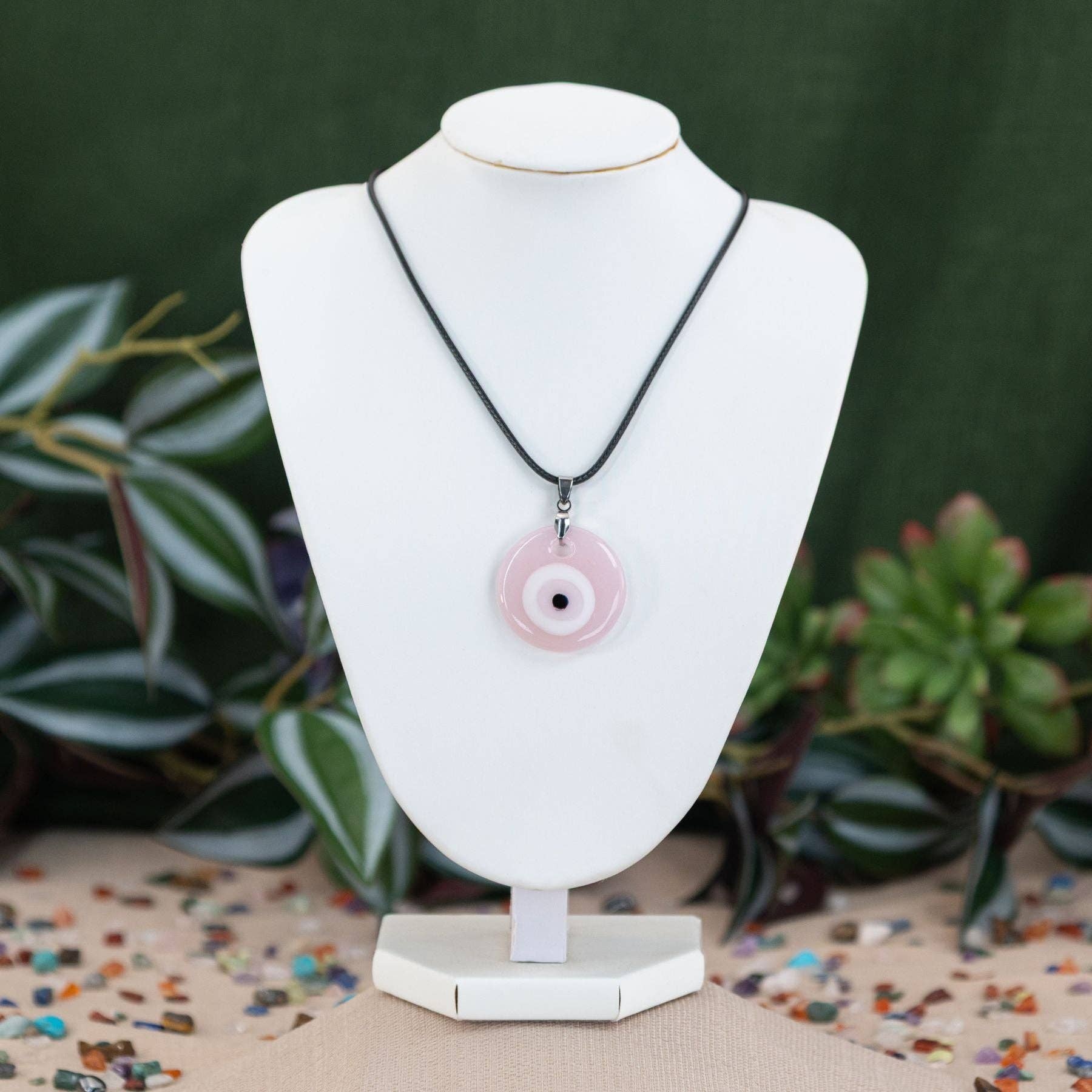 Evil Eye Necklace.: Dark Blue