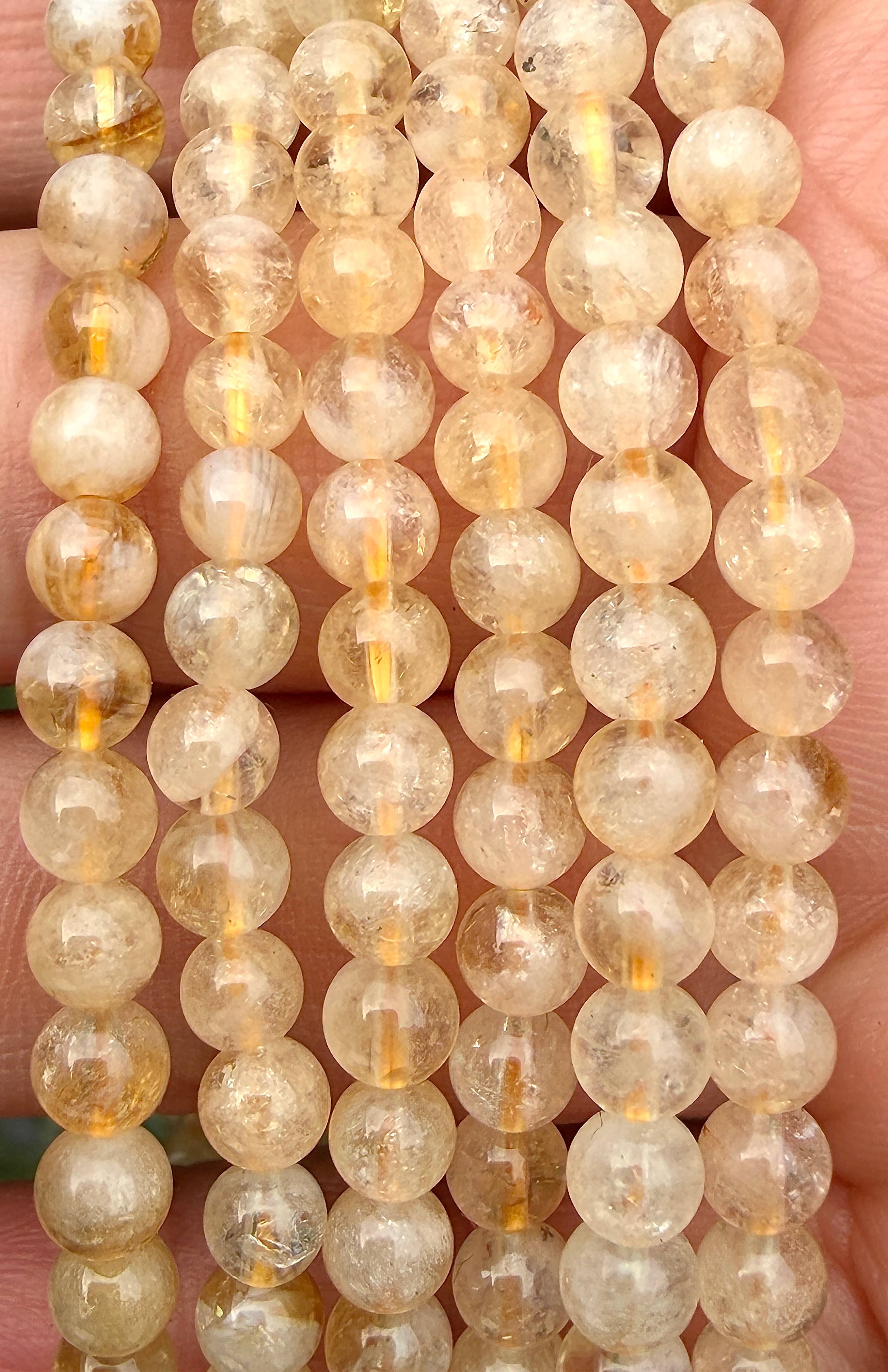 Citrine 4mm 7.5” Crystal Healing Stretch Bracelets 