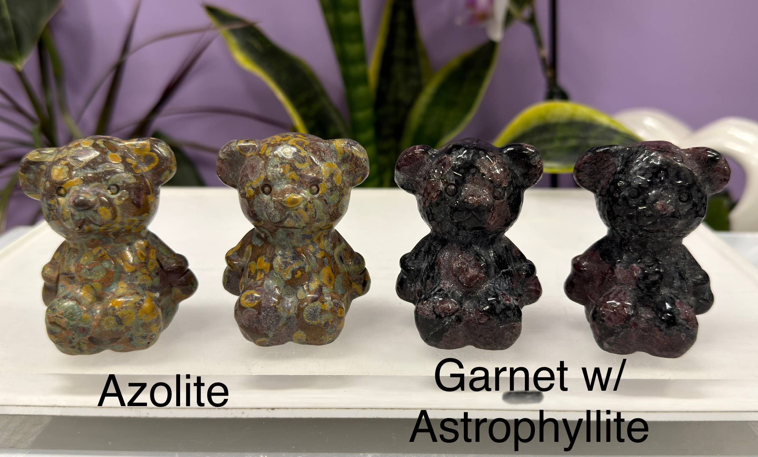 6cm Natural Crystal Teddy Bears Healing Energy