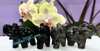 8.5 cm Natural Black Obsidian Yooperlite Elephants Healing