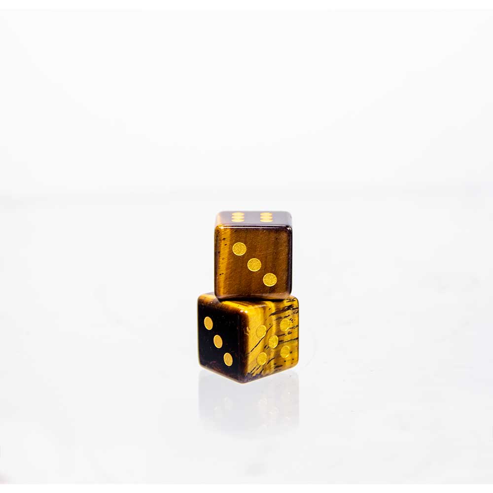 Gemstone Dice - Tiger Eye Pair