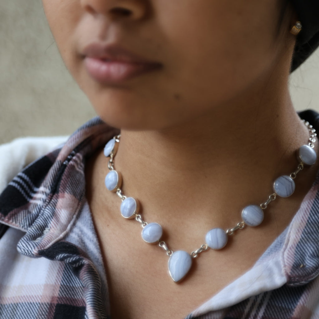 Blue Lace Agate Necklace