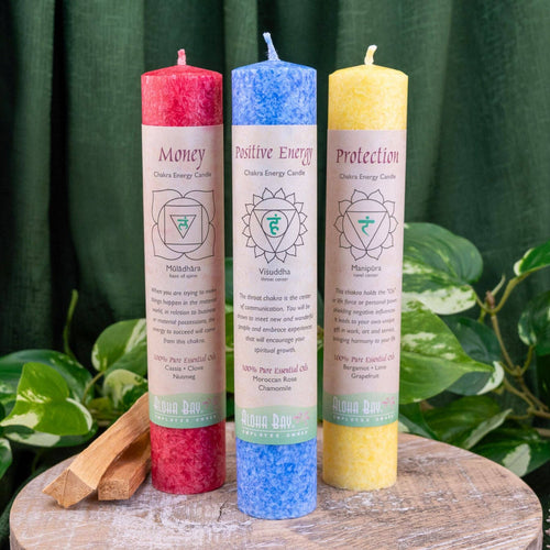 Aloha Bay 7 Chakra Energy Pillar Candle-6 Third Eye: Abundance