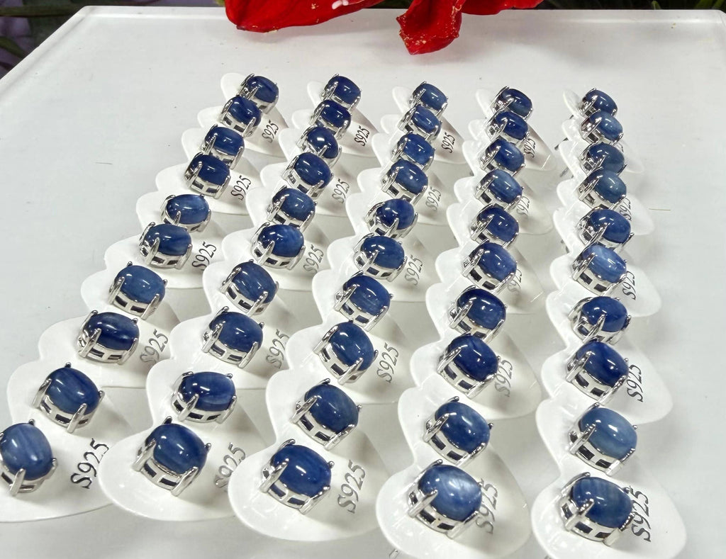 Natural Blue Kyanite Stud Earring 6x8mm