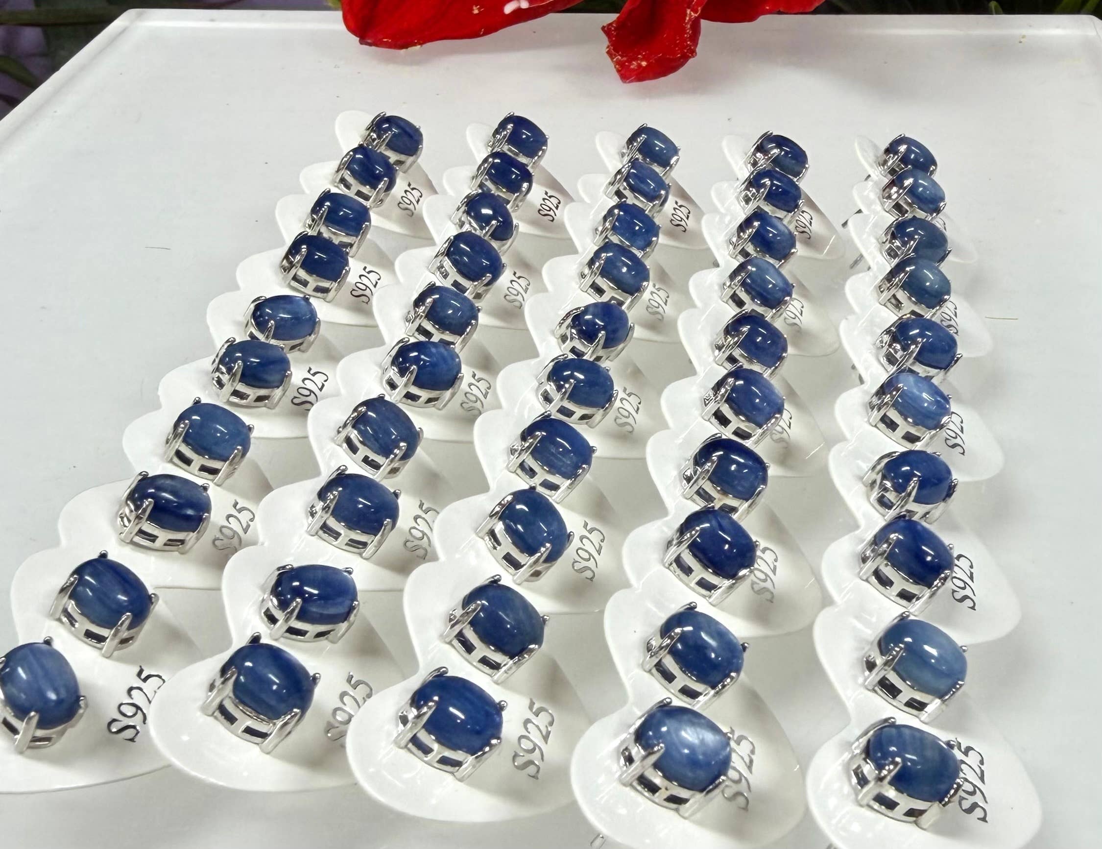 Natural Blue Kyanite Stud Earring 6x8mm