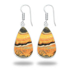 Bumblebee Jasper Earrings – Minimalist Design, Silver-Plated, Handmade