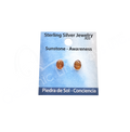 STERLING SILVER - EARRING STUDS SUNSTONE OVAL 8 MM L