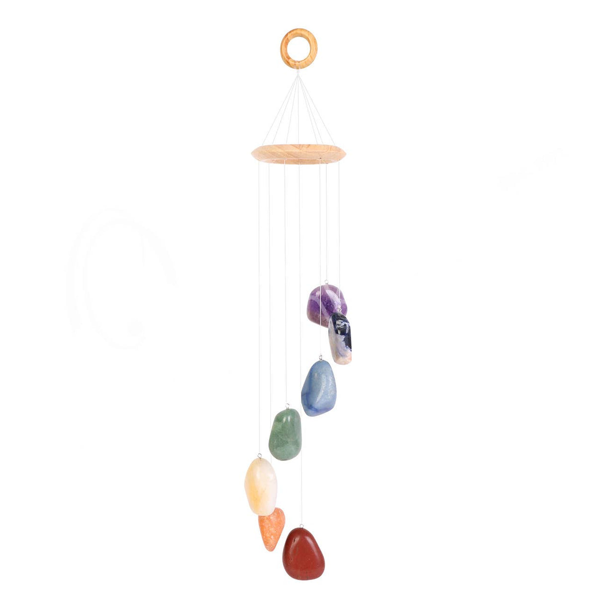 WIND CHIME/MOBILE - CHAKRA TUMBLED STONES 16-17"L