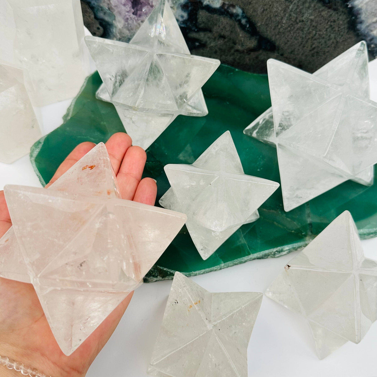 Crystal Quartz Merkabah Star: 600-800g