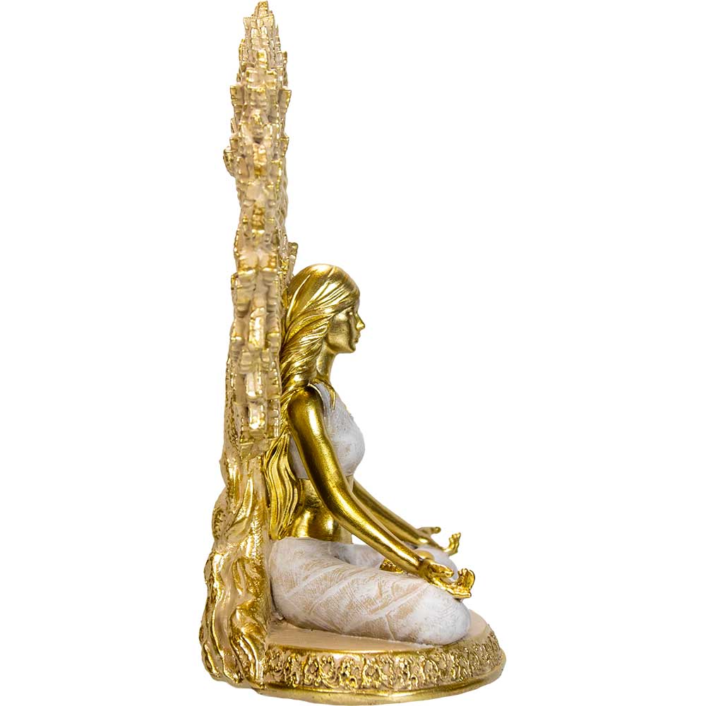 Polyresin Statue Yoga Lady w/Tree of Life (Each): Yoga Lady with Tree of Life
