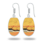 Bumblebee Jasper Earrings – Minimalist Design, Silver-Plated, Handmade