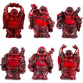 Polyresin Feng Shui Figurine 3-Inch Buddha Red (Set of 6)