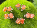 Natural Sunstone Stud Earring 5x7mm