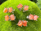 Natural Sunstone Stud Earring 5x7mm