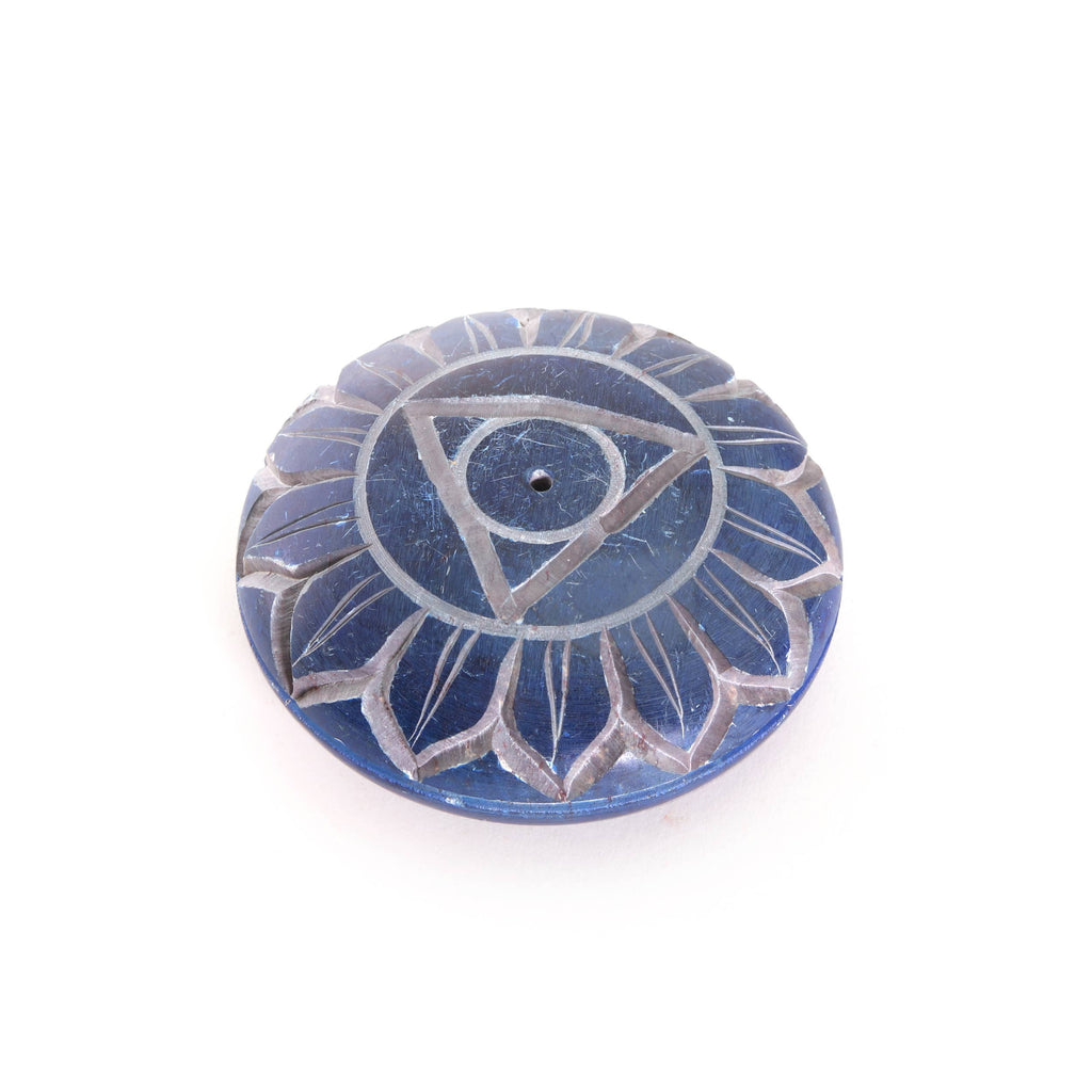 Incense Burner - Soapstone Pebble Throat Chakra Vishudha 2.5