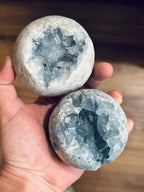 Ethically Sourced CELESTITE Crystal Spheres: 500-599 Grams