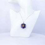 Gemstone Pendant Faceted Hexagon Seed of Life - Amethyst: Amethyst
