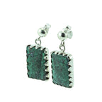 Chrysocolla Earrings Sterling Silver Dangling Statement